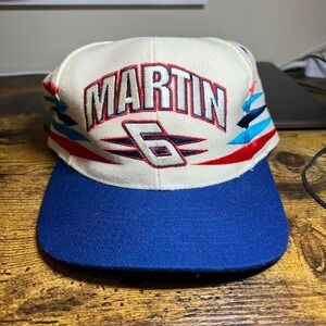 Vintage mark Martin nascar SnapBack hat Logo athletic diamond cut